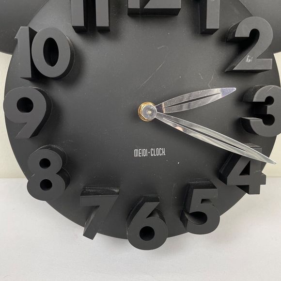 Meidi Clock Disney Mickey Mouse Black 3D Plastic Wall Hanging‎ 11" - Picture 2 of 7
